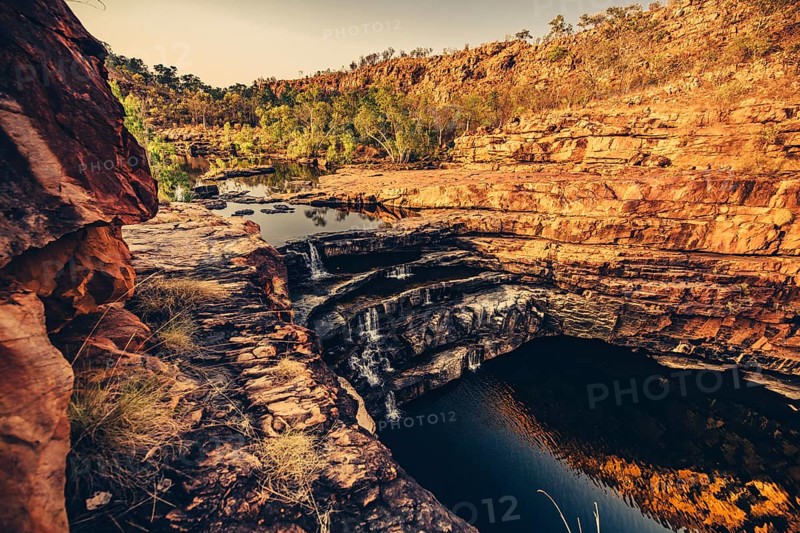 Bell Gorge, The Kimberleys, waterfall, sunrise in the outback, Australia
