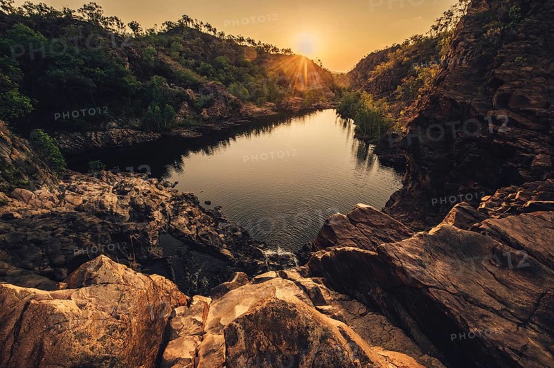 Sunrise Edith Falls in northern Australia, Australia