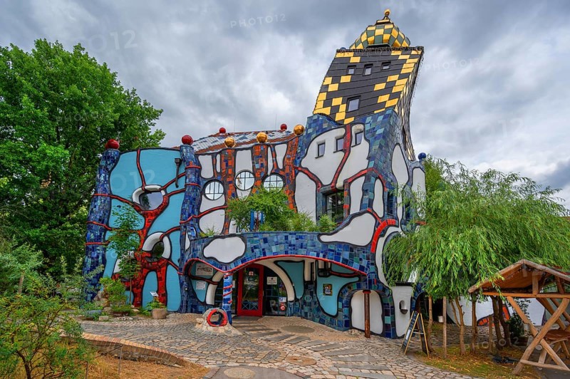 The Art House of the Kuchlbauer Brewery, designed by Friedensreich Hunderwasser, Römerstr, 5-9, Abensberg, Lower Bavaria, Germany