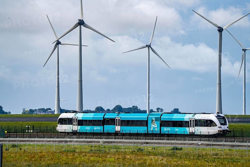 Train connection to the seaport of Eemshaven, in the Ems estuary, the British transport company Arriva operates a train connection from Groningen Central Station to the ferry harbour of Eemshaven, ferry to Borkum, ENetherlands