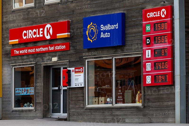 Circle petrol station, northernmost petrol station in the world, Longyearbyen, Spitsbergen, Svalbard