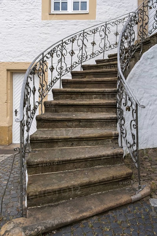 Staircase of the Villa Reni, also called Falkenhof, Rheine, Münsterland, North Rhine-Westphalia, Germany