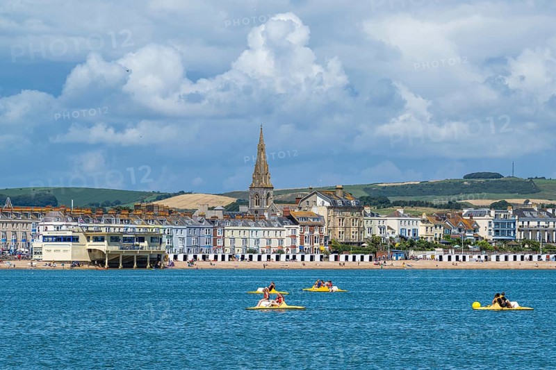 Beach and seaside in Weymouth, Esplanade, Weymouth, Dorset, England, United Kingdom