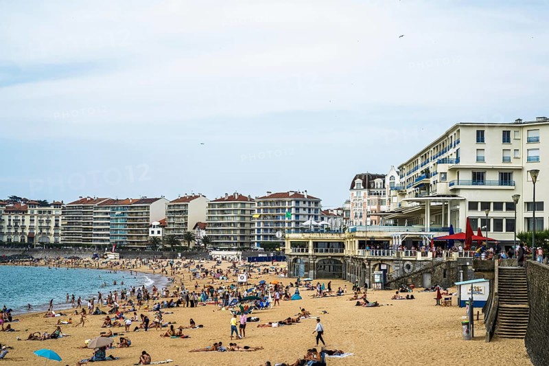 Beach and seaside in Saint-Jean-de-Luz, Nouvelle-Aquitaine, Pyrenees-Atlantiques, France