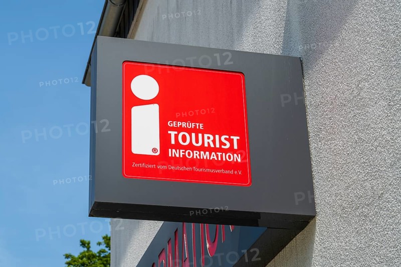 Tourist information sign, entrance to the garden show, Bad Lippspringe, climatic health resort, Westphalia, North Rhine-Westphalia, Germany