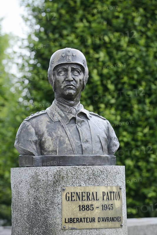 General Patton Memorial, General of the US Army in the Second World War, Place Patton, Avranches, Departement Manche, Normandy, France