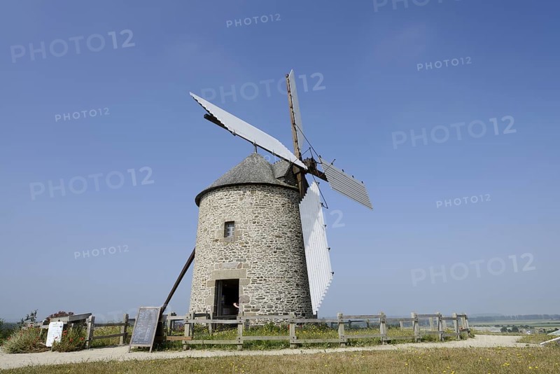 Windmill Moulin a vent de Moidrey, Pontorson, Departement Manche, Normandy, France