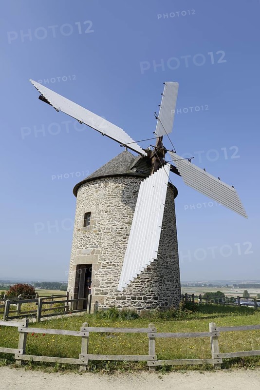 Windmill Moulin a vent de Moidrey, Pontorson, Departement Manche, Normandy, France