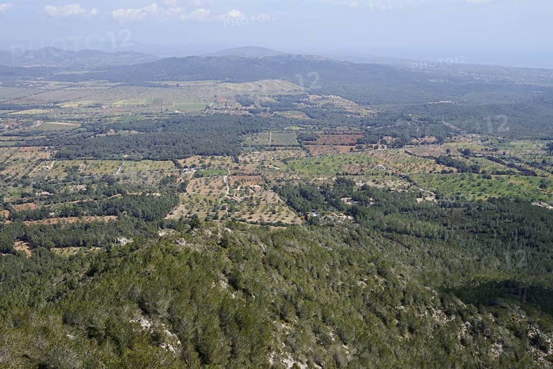 View from the mountain Puig de Sant Salvador near Felanitx, Majorca, Balearic Islands, Spain