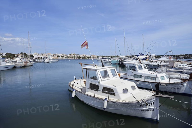 Boats in the harbour, Porto Colom, Majorca, Balearic Islands, Spain