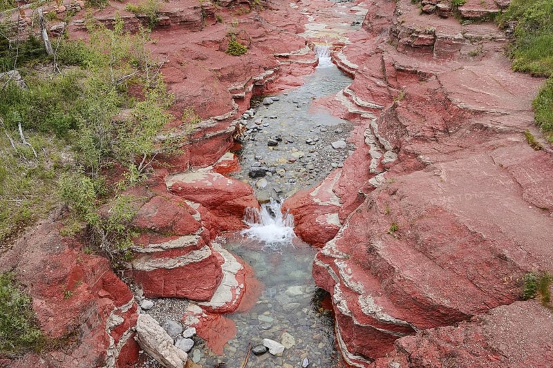 Stream in Red Rock Canyon, Waterton Lakes National Park, Alberta, Canada