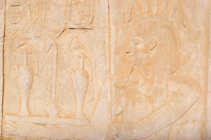 Relief on the double temple of Kom Ombo, Kom Ombo, Egypt