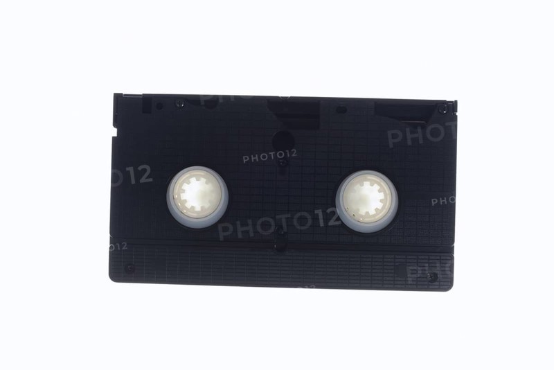 VHS cassette, video cassette on white background