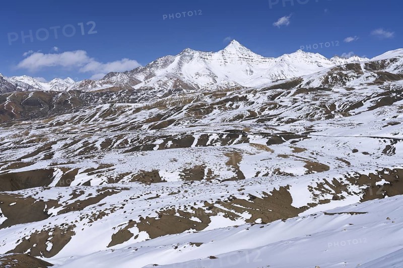 View of the Himalaya Mountains, Himalaya, Spitital, Kaza, Himachal Pradesh, India