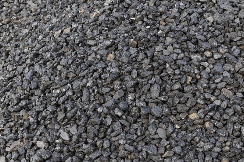 Hard coal, coal at the harbour of Longyearbyen, Spitsbergen, Svalbard