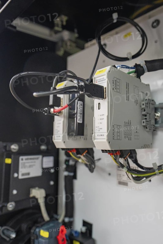 Internal wiring of a technical device inside a switch box, installation of a charging station for electric cars, Calw, Germany