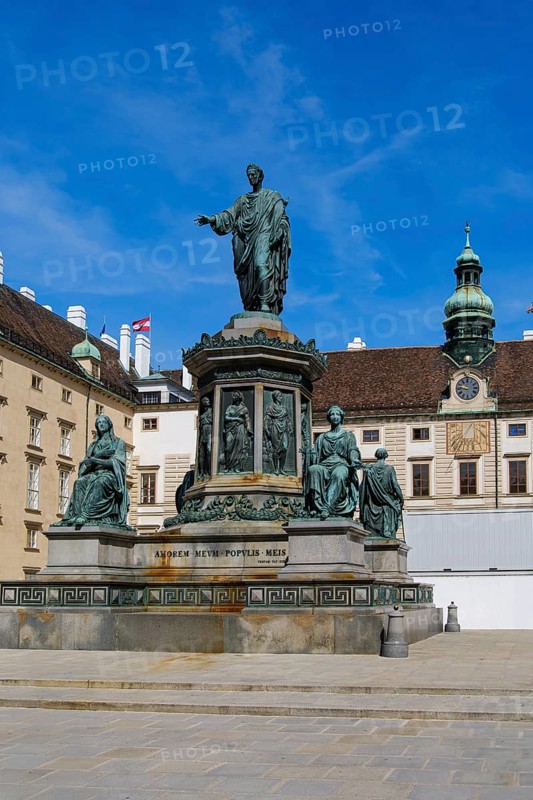Emperor Franz Monument designed by Pompeo Marchesi in the inner courtyard of the Vienna Hofburg Imperial Palace, Vienna, Austria