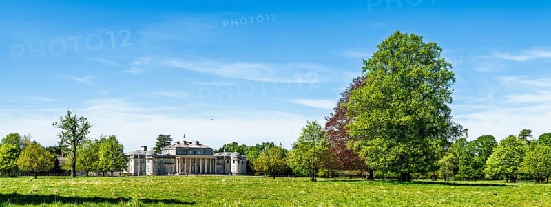 Panorama of Shugborough Estate, National Trust House and garden, Great Haywood, Staffordshire, England, United Kingdom