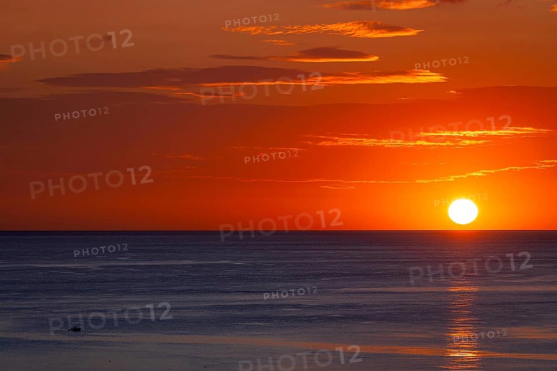 The sun rises on the Costa Rei in Sardinia, an Italian Mediterranean island, Sardinia, Costa Rei, Italy