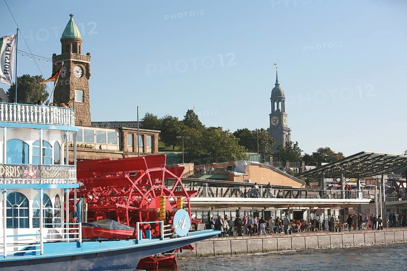 Paddle steamer, harbour, Hamburg, Germany
