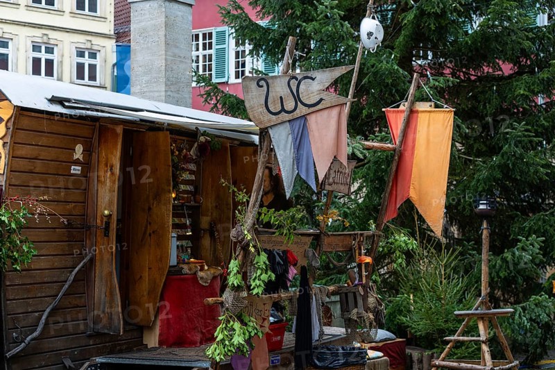 Latrine (WC), medieval market, city of Esslingen, district of Esslingen, Baden-WÃ¼rttemberg, Germany