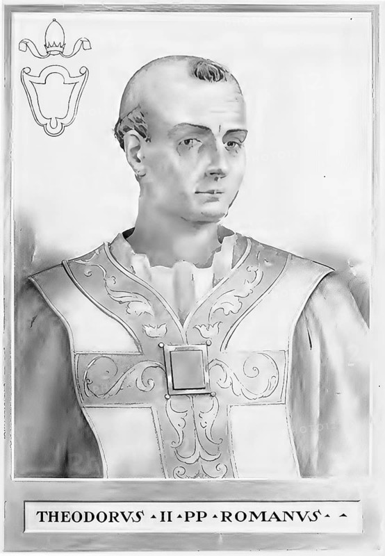 Theodore II (born in Rome, died around November 897) was Pope of the Catholic Church for 20 days in 897, Historical, authentic, digitally restored reproduction from a 19th century original, Record date not stated