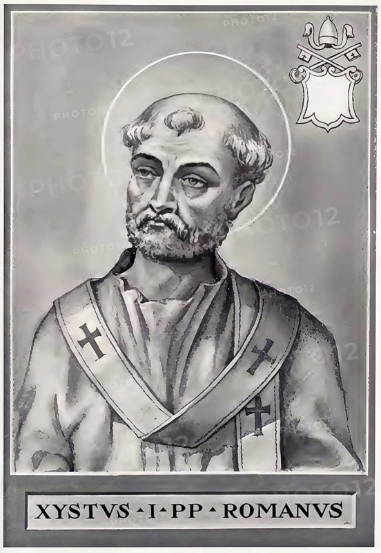 Sixtus I (died around 125) (Latin-Greek Xystus) was Bishop of Rome from about 115 until his death and is described as a priest and martyr, Historical, authentic, digitally restored reproduction from a 19th century original, Record date not stated
