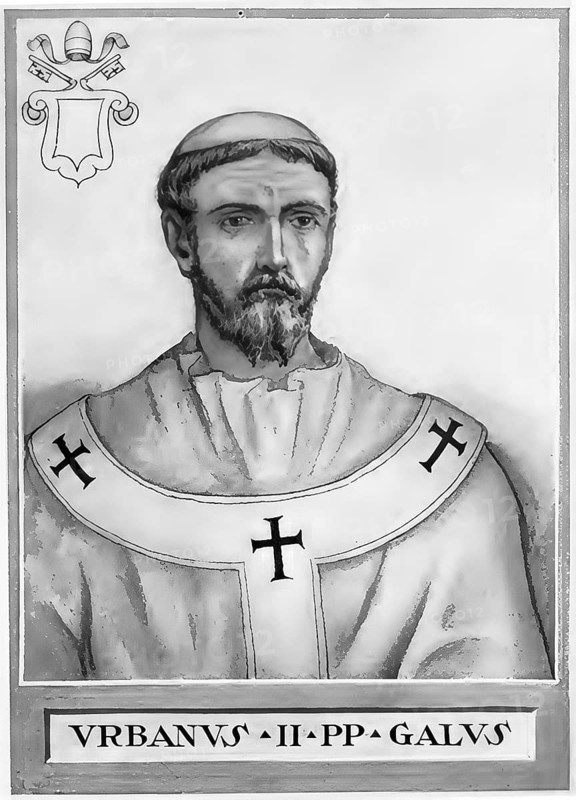 Urban II, formerly Odo de ChÃ¢tillon, Odo de Lagery or Eudes de ChÃ¢tillon, also Eudes de Lagery, Otto von Lagery, Otto von ChÃ¢tillon, Bishop Otto von Ostia (born around 1035 probably in Lagery or ChÃ¢tillon-sur-Marne, Kingdom of France, died 29 July 1099 in Rome, Papal States) (1) was Roman Catholic Pope from 1088 to 1099, Historical, authentic, digitally restored reproduction from a 19th century original, Record date not stated