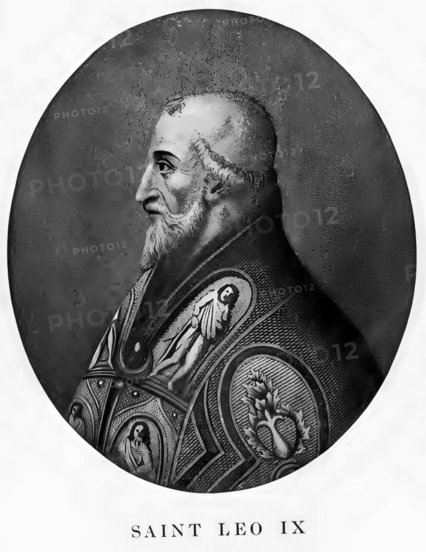 Leo IX, previously Bruno of Toul, originally Bruno of Egisheim-Dagsburg (born 21 June 1002, died 19 April 1054 in Rome), reigned as Pope from 12 February 1048 to 19 April 1054, Historical, authentic, digitally restored reproduction from a 19th century original, Record date not stated