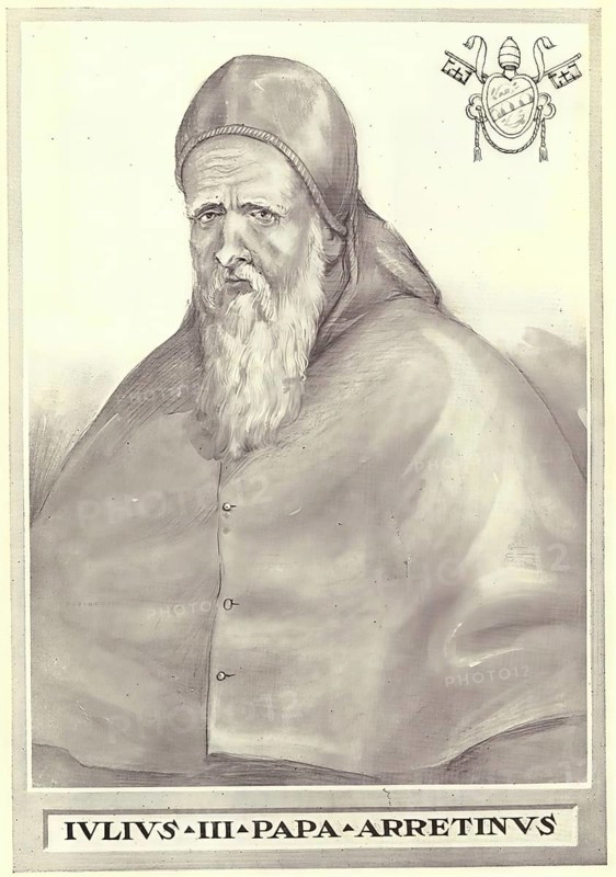 Julius III (born 10 September 1487 as Giovanni Maria Ciocchi Del Monte in Rome, died 23 March 1555 in Rome) was Pope of the Catholic Church from 7 February 1550 to 23 March 1555, Historical, authentic, digitally restored reproduction from a 19th century original, Record date not stated