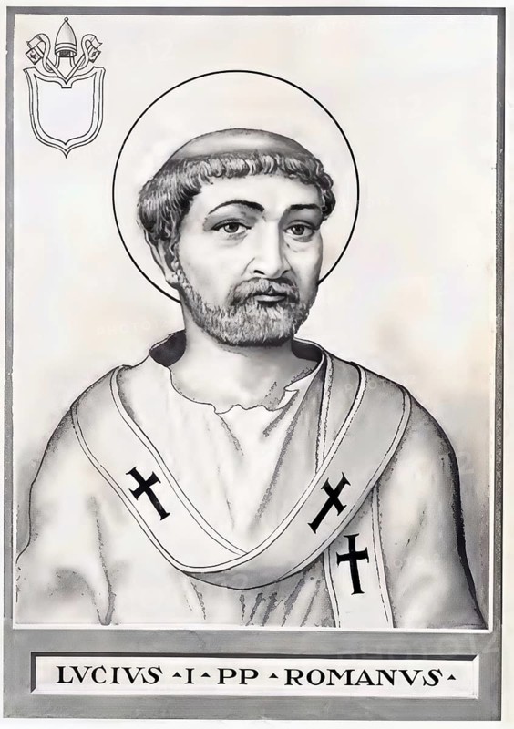 Lucius I (born in Rome, died 5 March 254) was Bishop of Rome for eight months (25 June 253 until his death), Historical, authentic, digitally restored reproduction from a 19th century original, Record date not stated