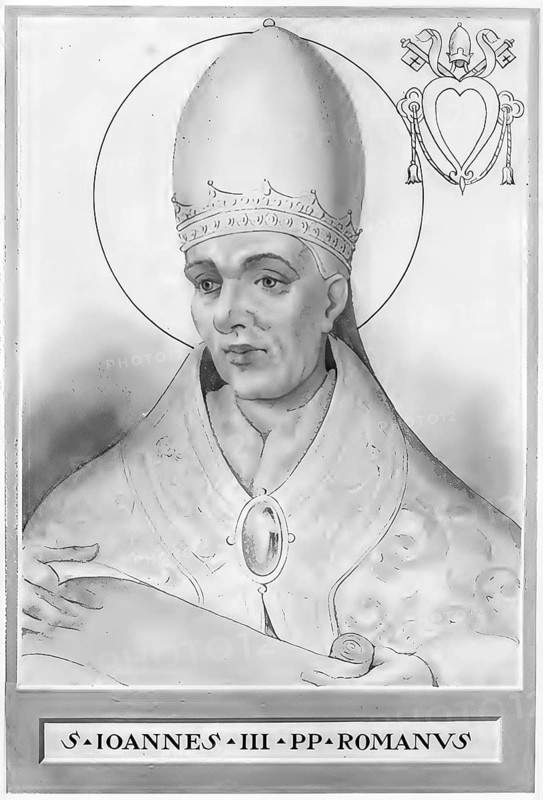 John III (born in Rome, died 574) was Bishop of Rome from 17 July 561 to 7 July (according to another source 13 July) 574, Historical, authentic, digitally restored reproduction from a 19th century original, Record date not stated