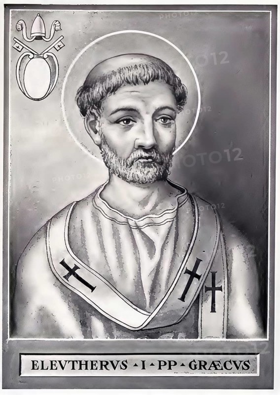 Eleutherus or Eleutherius (died around 189 in Rome, buried on the Vatican Hill) was Bishop of Rome from the 170s, Historical, authentic, digitally restored reproduction from a 19th century original, Record date not stated