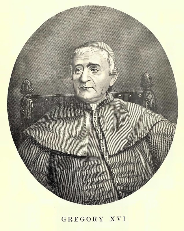Gregory XVI (born 18 September 1765 in Belluno, Republic of Venice, died 1 June 1846 in Rome, legal name Bartolomeo Alberto Cappellari) was the 254th Pope of the Roman Catholic Church from 1831 until his death, Historical, authentic, digitally restored reproduction from a 19th century original, Record date not stated
