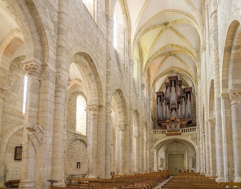 Organ in the Abbey of Fleury (Benedictines), Saint-Benoît-sur-Loire, Département Loiret, France