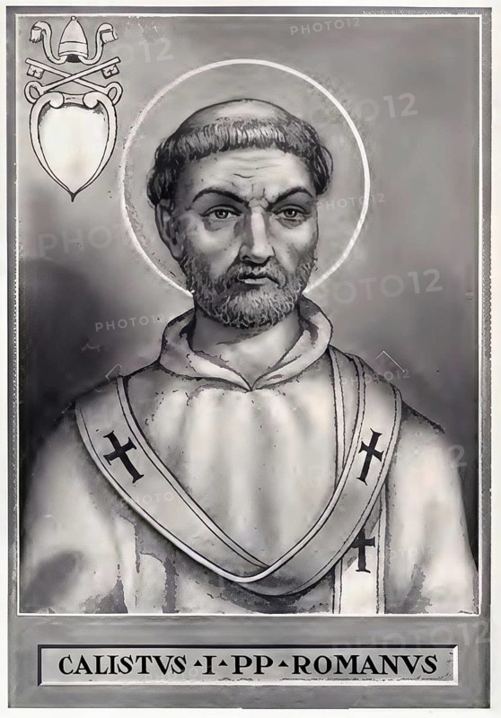 Calixtus I, also Callist I, Calixtus I, Calixtus I and Callixtus I, born possibly around 160, died 222, was bishop of Rome since about 217/218. His term of office was during the time of Roman emperors Elagabalus and Severus Alexander, historical, authentic, digitally restored reproduction from a 19th-century original, record date not stated