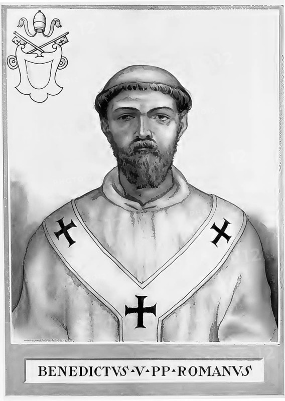 Benedict V (born in Rome, died 4 July 965 or 966 in Hamburg) was Pope of the Catholic Church from 22 May to 23 June 964, Historical, authentic, digitally restored reproduction from a 19th century original, Record date not stated