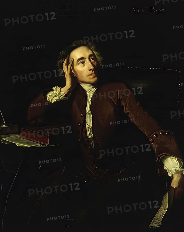 Alexander Pope (born 21 May 1688 in London, died 30 May 1744 in Twickenham, now part of London) was an English poet, translator and writer of classicism in the early period of the Enlightenment, Historical, authentic, digitally restored reproduction from a 19th century original, Record date not stated