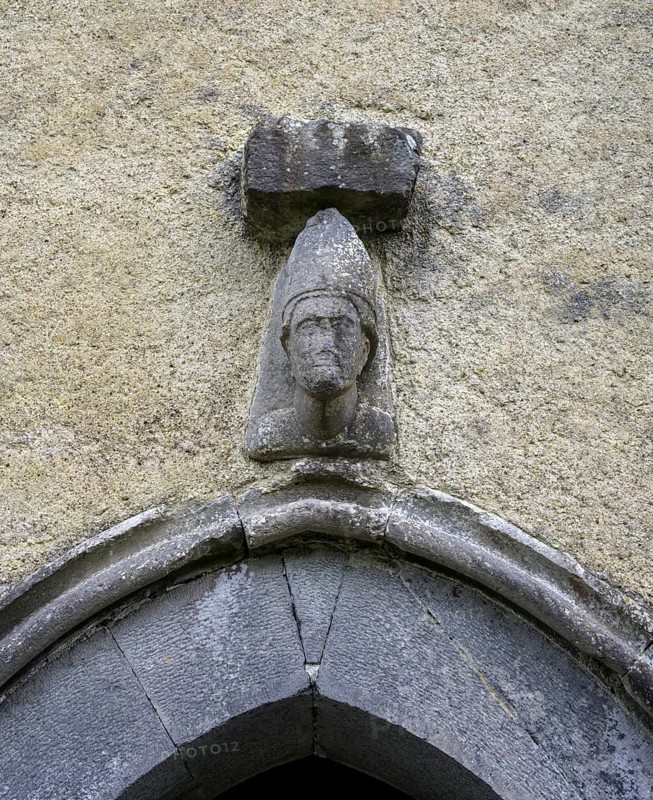 Bishop's Head at the Church of, Kilfenora, County Clare, Ireland