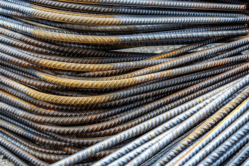 Reinforcing steel for the reinforced concrete foundation of a wind turbine, a mesh of rebar and rebar mesh, over 100 tons of reinforcing steel were used, the wind turbine will have a hub height of 160 meters, part of a new wind farm in Sauerland, near Balve, North Rhine-Westphalia, Germany
