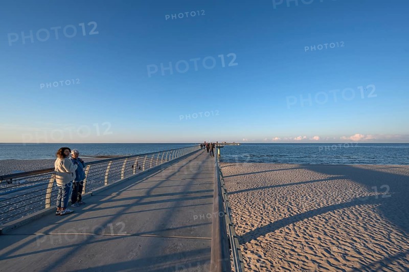 New 720-meter long pier in Prerow opened since October 2024, Prerow, DarÃŸ, Mecklenburg-Western Pomerania, Germany