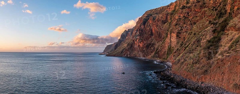 Aerial view of cliffs near Jardim do Mar, Madeira, Portugal