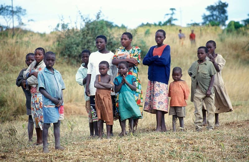 People, children, boys, girls, Bwangu Mzimba, Malawi, Africa, June 2000, vintage, retro, old, historical