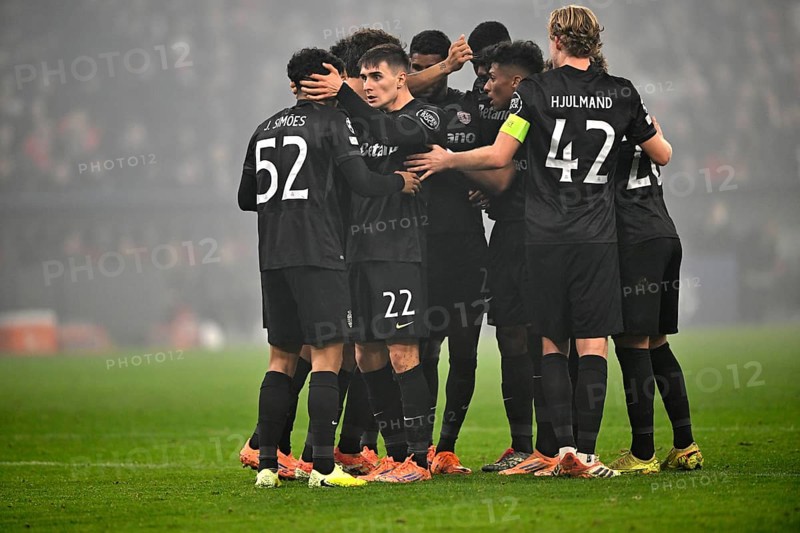 Goal celebration Ivan Fresneda Sporting Lisbon SCP (22) Joao Simoes Sporting Lisbon SCP (52) Morten Hjulmand Sporting Lisbon SCP (42) Maximiliani Araujo Sporting Lisbon SCP (20) Champions League, Allianz Arena, Munich, Bavaria, Germany