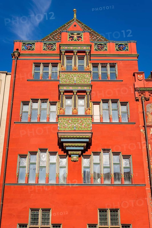 Exterior view of Red Town Hall, Market Square, Basel