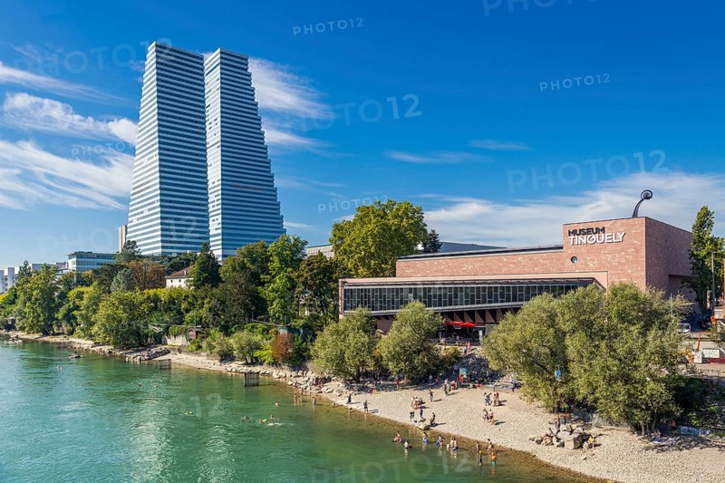Tinguely Museum and Roche Tower on the Rhine, Basel