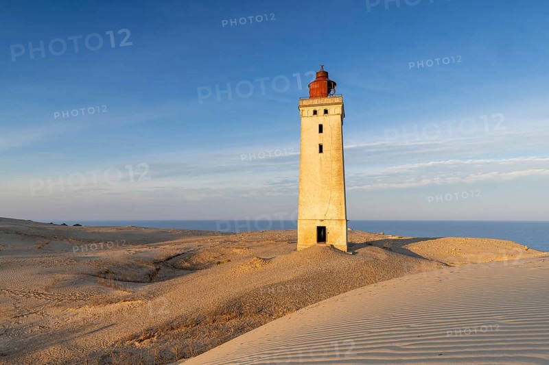 Rubjerg Knude Fyr / Rubjerg Knude lighthouse in the sand dunes on the top of LÃ¸nstrup Klint, HjÃ¸rring, North Jutland, Denmark