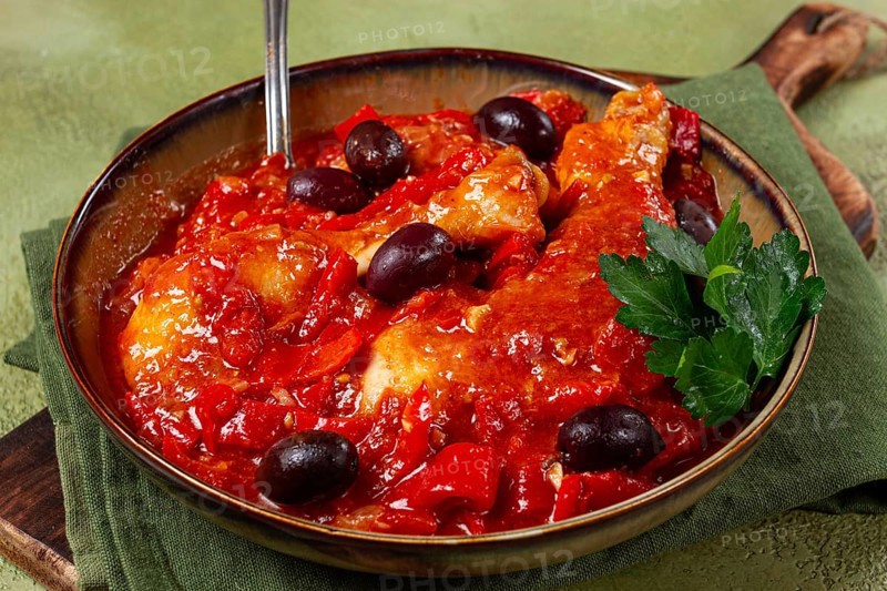 Pollo alla romana, Roman chicken, homemade, no people
