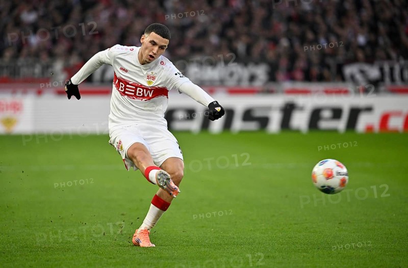 Bilal El Khannouss VfB Stuttgart (11) Action on the ball Goal kick Action Goal chance MHPArena, MHP Arena Stuttgart, Baden-WÃ¼rttemberg, Germany