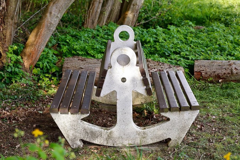 180 degree park bench, tourist facility, seating, Peenetal nature park Park, Mecklenburg-Western Pomerania, Germany